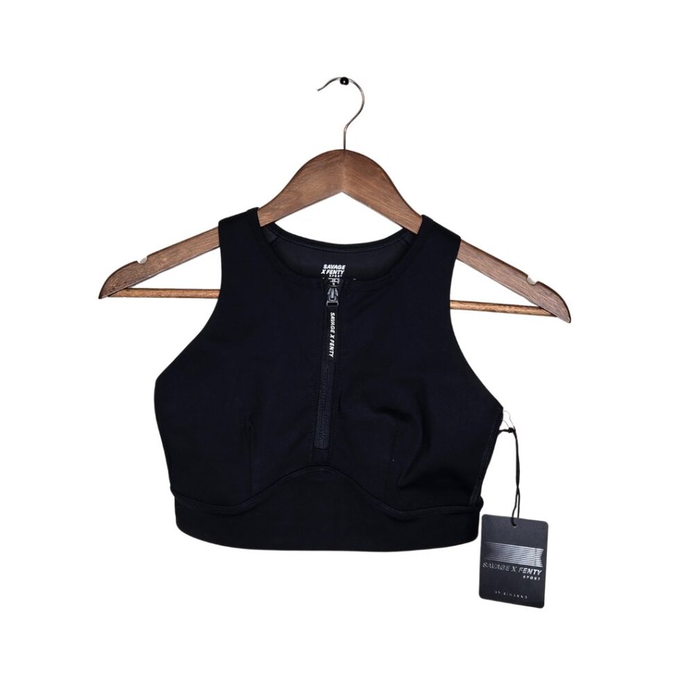 Savage X Fenty Locked & Lifted Half Zip Sports Bra